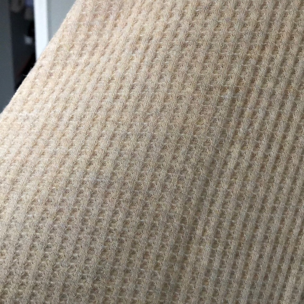 Beige, Long- Sleeve, Knit Dress
